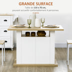 Ilot central cuisine table avec grand plan de travail 4 personnes - dim. 110L x 70l x 75,5H cm-4