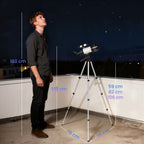 Télescope Astronomique 70 mm, Télescope Réfracteur 100X/50X/30X avec 3 Oculaires, Monture AZ 300 mm, 76x76x133cm, Blanc-2