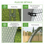Grand enclos poulailler chenil volière extérieure 5,75m² toit anti-UV toit anti-UV, acier galvanisé, porte verouillable-6