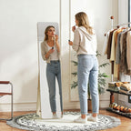 Miroir sur Pied et Mural rectangulaire dim. 37L x 43l x 156H cm bois naturel-7