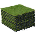 Gazon synthétique Artificiel Set de 10 Dalles Carreaux 30 x 30 cm épaisseur Confort 3,5 cm à emboîter Vert-0