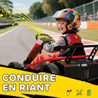 Voiture électrique GoKart kart électrique pour enfants 2 x 24 V moteurs mode dérive à 13 km/h 119 x 77 x 54 cm rouge-6