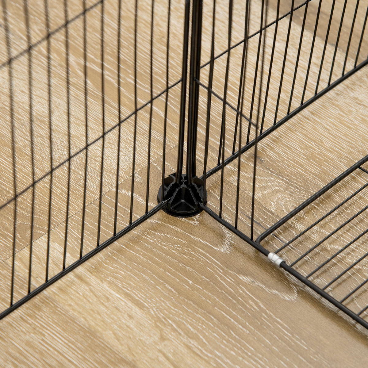 Enclos parc modulable pour petits animaux lapins rongeurs chiots 18 panneaux en fil d'acier 2 portes 175 x 70 x 45 noir-6