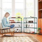 Lot de 2 Étagères à Plantes 4 Niveaux Intérieur Extérieur, Supports pour Plantes en Métal, 90 x 28 x 104 cm, Vert-6
