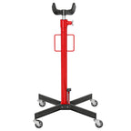 Vérin de fosse hydraulique, cric de levage 500 kg, avec roues pivotantes et pédale, acier, 58 x 58 x 110-191,5 cm rouge-0