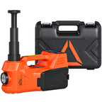 Cric Hydraulique Électrique 5T, 12V, 143-450 mm, Lumière LED, Pompe Gonflable, Allume-Cigare, 34,3x25,5x17,3cm, Orange-0