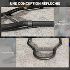 Béquille roue avant arrière charge 390 kg béquille d'atelier moto bras réglable en acier, fourche en forme de U + L noir-6