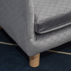 Canapé chien lit pour chien design scandinave coussin moelleux pieds bois massif dim. 64 x 45 x 36 cm velours gris-7