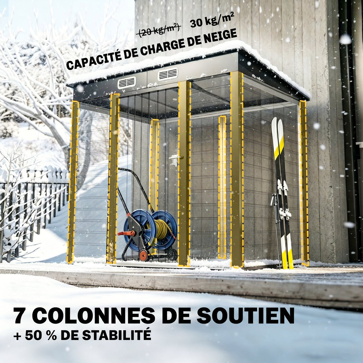 Abri de jardin 2,3m² - pour Outils - cabanon Porte verrouillable - dim. 191L x 130P x 166,5-183H cm - acier-4