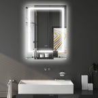 Miroir rectangulaire mural lumineux LED de salle de bain 80 x 60 cm-9