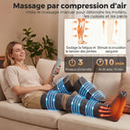 Masseur de jambes, masseur de compression pour les mollets, les genoux, les pieds avec chaleur, 3 modes automatiques-3