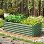 Jardinière surélevée en acier galvanisé, lit de jardin avec fond ouvert, 180 x 90 x 57,5 cm, vert clair-9