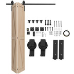 152,5 CM Quincaillerie de porte coulissante pliante kit de rails de porte de grange coulissante en acier pour 2 portes-0