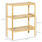 Étagère de rangement, étagère en bambou à 3 niveaux, bibliothèque pour salon, chambre et bureau, 62 x 33 x 80 cm-2