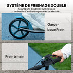 Trottinette Pliable pour Adultes 14+ Ans, Guidon Réglable, Grandes Roues, Amortisseur, Aluminium, 91,5x36,5x104cm, Bleu-5