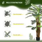 Palmier Artificiel H.1,6 m Arbre Artificiel Tronc Branches Lichen Feuilles Grand réalisme Pot Inclus-5