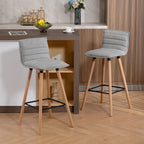 Lot de 2 tabourets de bar, chaises de bar, assise rembourrée, dossier et repose-pieds, 48 x 48 x 99,5 cm, gris-9