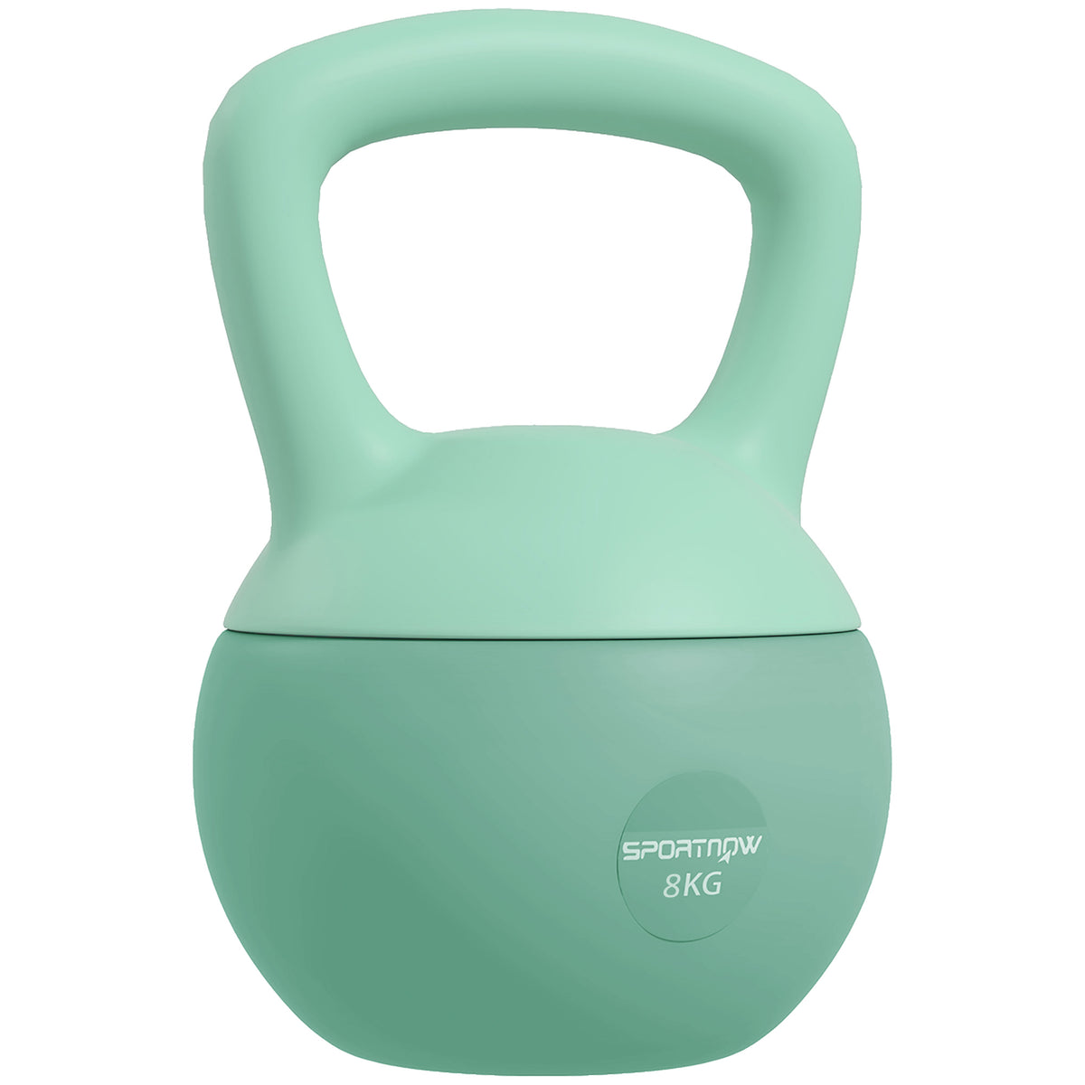 Kettlebell 8 kg, avec poignée antidérapante, pour fitness musculation cardio, 19 x 19 x 28 cm, vert-0