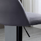 Lot de 2 tabourets de bar design contemporain avec repose-pieds hauteur réglable et pivotant gris-8