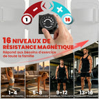 Rameur Musculation d'Appartement Bluetooth Connecté Kinomap & Zwift 16 Niveaux Résistance Silencieux 135x42x72cm Rouge-4