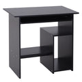 Bureau d'ordinateur, bureau avec rangement, plateau pour clavier et support de moniteur, 80 x 45 x 75 cm, noir-0