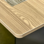 Table de salle à manger pliante sur roulettes avec rangement 2 tiroirs et 1 placard 76 x 140 x 74 cm-7