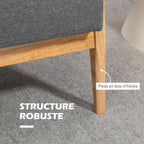 Canapé 3 places 154,5, canapé scandinave avec dossier capitonné, assise rembourrée et accoudoirs, gris-4