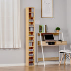 Lot de 2 étagères colonnes Armoire de Rangement CD-DVD 6 + 6 Compartiments dim. 21L x 19l x 88H cm capacité Max. 160 CD Naturel-8