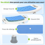 Siège de Douche réglable en Hauteur Tabouret de Douche Ergonomique Pieds antidérapants Charge Max. 135 Kg alu HDPE Blanc Bleu-4