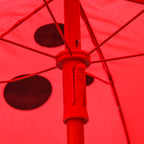 Ensemble Salon de Jardin Enfant 4 pcs Design Coccinelle - Table Ronde + 2 chaises Pliables + Parasol - métal époxy Oxford Rouge-9