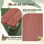 Table de pique-nique pour enfants avec bancs en bois massif table enfant pour le jardin 89 x 79 x 50 cm marron et blanc-6