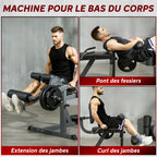 Machine d'extension de jambe, étirement des jambes, capacité 120 kg, multifonction 100 x 90 x 105 cm acier noir-3