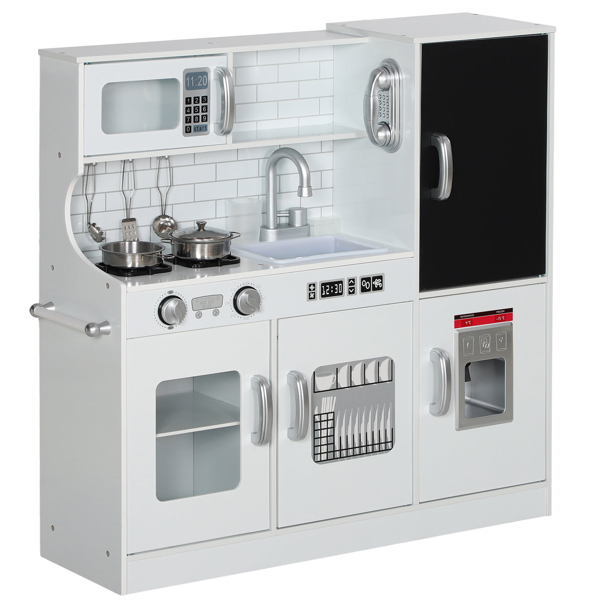 Cuisine enfant jouet d'imitation pour enfant - dinette enfant de 3-8 ans, blanc-0