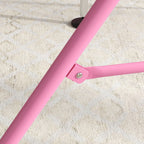 Barre de gymnastique pour enfants, barre horizontale pliable à hauteur réglable avec anneaux de gymnastique, rose-8