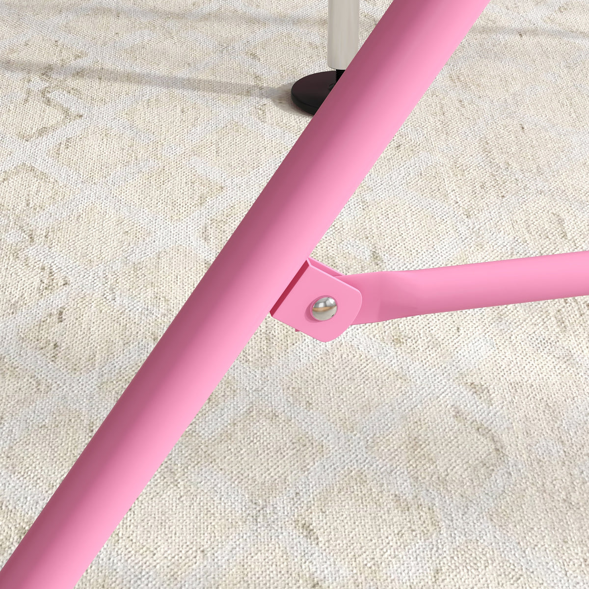 Barre de gymnastique pour enfants, barre horizontale pliable à hauteur réglable avec anneaux de gymnastique, rose-8