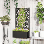 Jardinière avec treillis bac à fleurs rectangulaire grande taille panneau d'intimité métal 61 x 23 x 113 cm noir-9