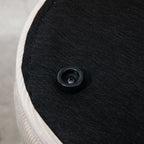 Lot de 2 poufs tabourets repose-pieds coffre de rangement en tissu aspect velours côtelé Ø40 cm et Ø30 cm, crème-8