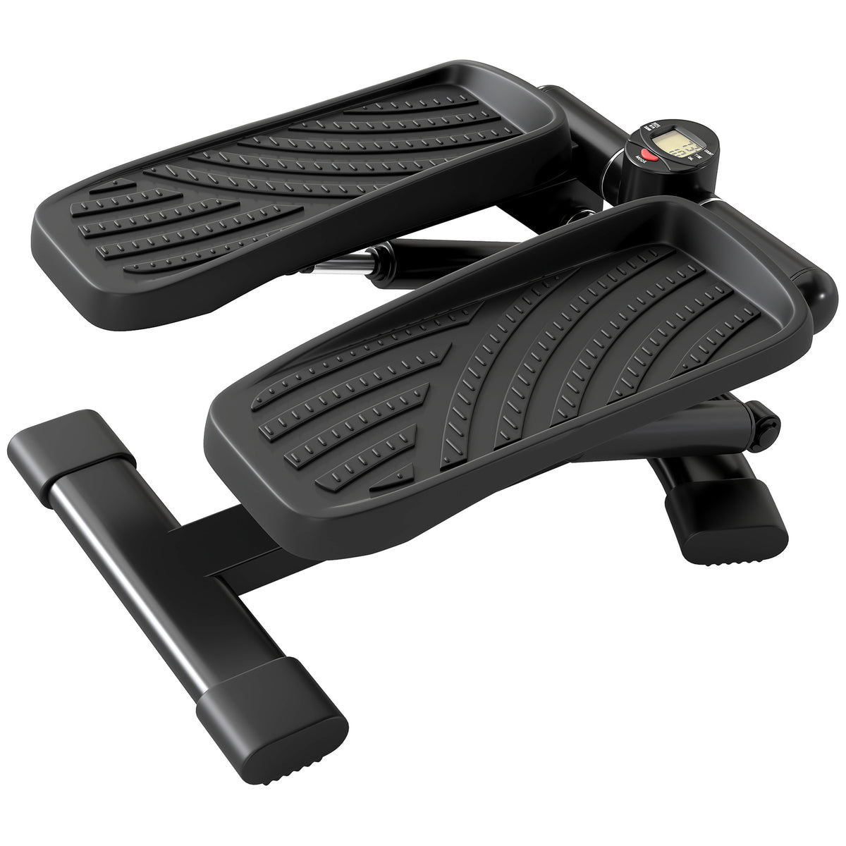 Mini stepper fitness disque de torsion de la taille 2 en 1 écran LCD, hauteur réglable, 100 kg, 42 x 34 x 22 cm, noir-0