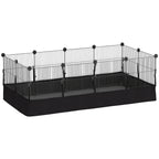 Enclos pour petits animaux, cage à lapin modulable 12 panneaux avec tapis étanche, en acier, 120 x 60 x 40 cm, noir-0