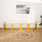 Barrière de sécurité pour chien barrière pliable à 6 panneaux avec pieds amovibles 432 x 36 x 70 cm jaune-9