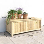 Coffre de rangement jardin en bois 172L avec vérins, pour l'extérieur - 120L x 55l x 45H cm-2
