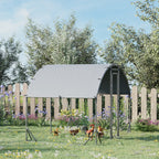 Grand enclos poulailler 5,32 ㎡ parc grillagé toit anti-UV porte verouillable 2,8 x 1,9 x 1,97 m argenté-1