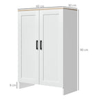 Buffet meuble cuisine rangement avec placard à portes et étagères réglables, 60 x 30 x 90 cm, blanc-6