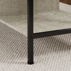 Table basse relevable et extensible, table de salon avec compartiment caché étagères ouvertes, 98x49x55cm, gris-9