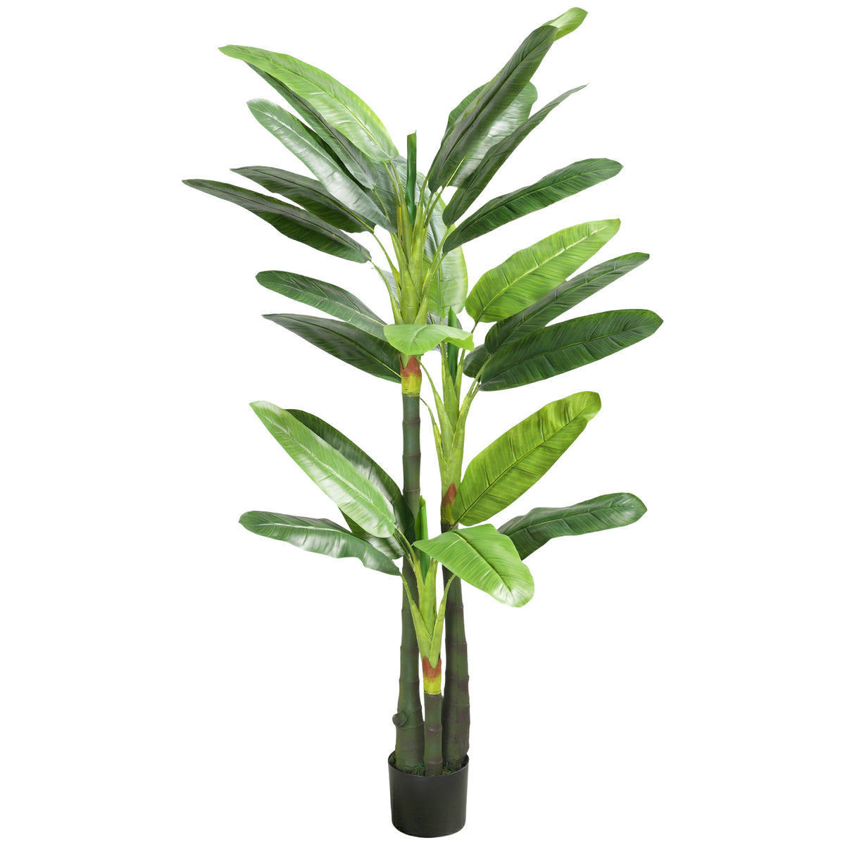Plante Artificielle Bananier 180 cm, 18 Feuilles Réalistes, Pot, Entretien Facile, pour Maison Bureau, Vert-0