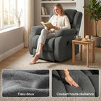 Fauteuil releveur électrique massage et chauffage avec repose-pied, dossier inclinable, télécommande et poche latérale-5