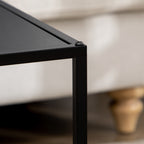 Lot de 2 tables basses gigognes carrées style industriel en métal noir mat - dim. 40 et 35 cm-6