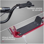 Trottinette enfant patinette pneus 30 cm Hauteur Guidon réglable poignée Frein et béquille Acier pour enfants à partir de 5 ans Rouge-5
