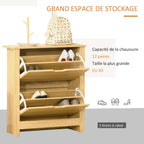 Meuble chaussure entrée, armoire à chaussures meuble d'entrée et couloir - 2 portes abattantes 2 compartiments-3