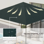 Toile de rechange pour pavillon tonnelle tente toit de remplacement gazebo de jardin tissu polyester 180 g/m²-3